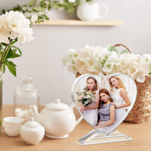 Custom Crystal Heart Photo Frame